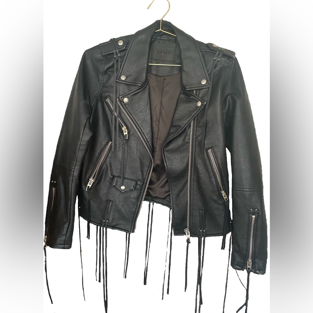 Blank NYC Fringe Vegan Leather Jacket